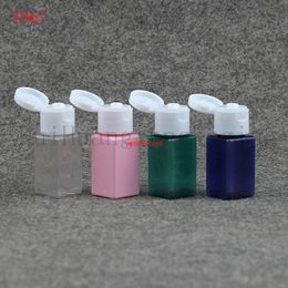 100pcs 10ml Empty Refillable Blue Amber suqare Pet Bottle With Flip Top Cap 10ML PET Shampoo Green Plastic Containergood package