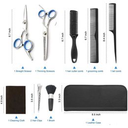 CB008 11pcs Hairdressing shears Kits Hair Cutting Scissor set Barber shear Hair Styling Tool accept private label oem