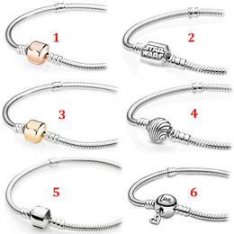 Designer Jewelry 925 Silver Bracelet Charm Bead fit Pandora Shell Planet Buckle Snake Bone Slide Bracelets Beads European Style Charms Beaded Murano