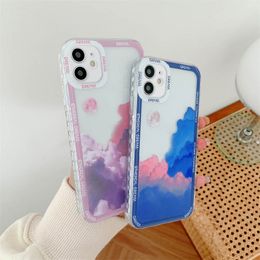 transparent smartphone UK - Cloud Sunset Soft TPU Cases For Iphone 13 Pro Max 12 11 XS XR X 8 Plus 7 Phone 13 Fashion Transparent Fine Hole Silicone Gel Smart Phone Skin Luxury Mobile Back Case Cover