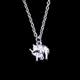 Fashion 16*14mm Mama And Baby Elephant Pendant Necklace Link Chain For Female Choker Necklace Creative Jewellery party Gift