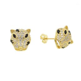 Stud European And United States Fashion Style Earrings Leopard Head Animal Metal Jewelry For Women1