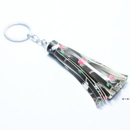 Schoolbag Key Rings Portable Keychains Leather Keyring with Tassel Pendant Female Bag Hanging Trinket RRA11203
