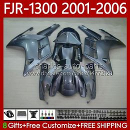 OEM Fairings For YAMAHA FJR-1300 FJR 1300 A CC FJR1300 01 02 03 04 05 06 Moto Body 106No.34 FJR-1300A Gloss grey 2001 2002 2003 2004 2005 2006 FJR1300A 01-06 Bodywork Kit