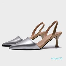 Tasarımcı Marka Kadın Yüksek Topuklu Ayakkabılar Deri Ayakkabı Deri Deri Noktalı Ayak parmakları Pompalar 6cm Düğün Parti Ayakkabıları SZ 34 -40