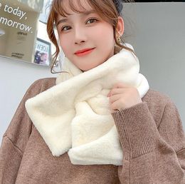 Women's thick fake collar bib winter plush faux rabbit fur scarf women's warm plush scarf GD1163