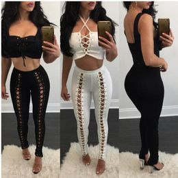 Rosetic Gothic Leggings Pants Bandage Women Spring Black Slim Lace-Up Streetwear Skinny Fashion Sexy Casual Harajuku Goth Pants LJ201030