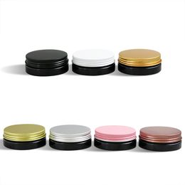 24 x 30g Travel Empty Black Pet Skin Care Cream Jar With Metal Lids with Insert 1oz Cosmetic Container R67MM