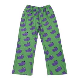 Original Design Autumn New Purple Frog Funny Print Wide Leg Pants Fashion High Street Cotton Loose High Waist Trousers 201119