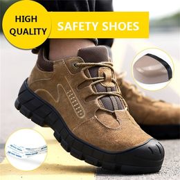 Safety With Steel Toe Cap Hiking Trekking Sneakers Work Shoes Men Lightweight Working Boots Indestructible Shoe Y200915