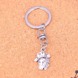 Fashion Keychain 23*16mm horse in cowboy hat Pendants DIY Jewellery Car Key Chain Ring Holder Souvenir For Gift