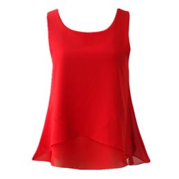 New Women Chiffon Blouse Top New arrival Summer sleeveless O-Neck Casual Female Blouses Plus Size 6XL Solid Colour Shirts LJ200812