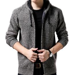 New Autumn Winter Jacket Men Sweater Warm Cashmere Wool Zipper Cardigan Jacket Men Coat Dress Casual Knitwear Male Clothes 201116