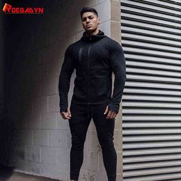 ROEGADYN Tracksuit For Men Hoodie Fitness Gym Clothing Men Running Set Sportswear Jogger Men'S Tracksuit Winter Suit Sports Gym Y1221