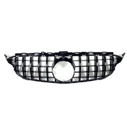 1 PIece GT Style Black Front Bumper Grilles For C CLASS W205 ABS Car Accessories Mesh Grille