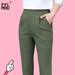 Fashion Summer and Autumn New Thin Stretch Harem Pants Women Loose Large Size Korean Wild Trousers Casual Trousers Women 201109