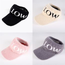 Letters Outdoors Knit Cap Keep Warm Snapbacks Imitation Mink Fashion Baseball Caps Empty Roof Autumn And Winter Knitted Hats Lady 7 5jj O2