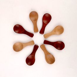 8.5*3.5cm Handmade Natural Wooden Milk Ice Cream Tea Spoons Solid Color Dinner Tableware Kitchen Home Tools