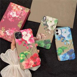 Fashion Designer Phone Cases For iPhone 15 14 13 Pro Max 12 11 7 Samsung Galaxy S20 S20P NOTE 20 Ultra S21 PU Leather Flower Cellphone Cover