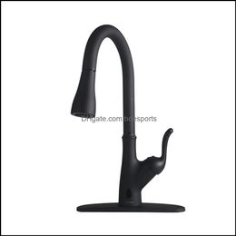 Kitchen Faucets Faucets, Showers & Accs Home Garden Pl Down Touchless Single Handle Faucet Matte Black A00 A48 Drop Delivery 2021 P685F
