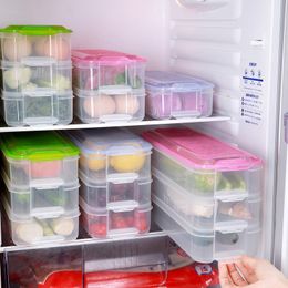 Rectangular Transparent Organiser PP Plastic Refrigerator Storage Box Kitchen Egg Food Storage Box Sealed Meat Fruits Box 201030