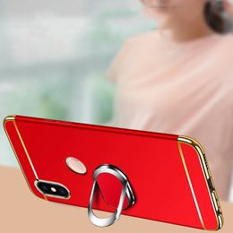 Cases for Xiaomi Redmi Note 3 4 4X 5A Prime Y1 Hard Back Phone Cover with Metal Finger Ring Stand 3 in 1 Case Redmi 3S 4X 5A