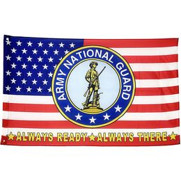 Army National Guard Flag 3x5ft Banner , 100D Polyester Hanging Printed, One layer with 80% Bleed, Free Shipping