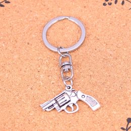 Fashion Keychain 29*22mm pistol revolver gun Pendants DIY Jewellery Car Key Chain Ring Holder Souvenir For Gift