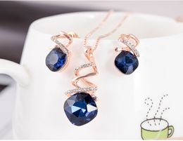 Geometric Crystal Jewellery Sets Spiral Necklace Earrings Engagement Wedding Jewellery Set Set Bridal Jewellery Set