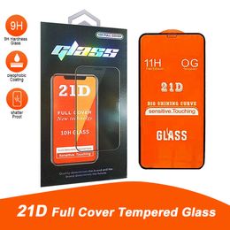 21D Full Cover Protective Curved Edge Front Back Tempered Glass For iPhone 12 Pro Max Screen Protector Film With Retail Box