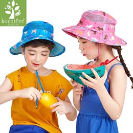 New Summer Large Brim Beach Sun Hat For Kids UV Protection Female Cap With Big Head Foldable Style Fashion Children Sun Cap Y200714