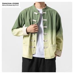 Sinicism Store Gradient Casual Chinese Style Men Jackets Autumn Vintage Mens Jacket Fashion Single Breasted Male Coat 5XL 201114