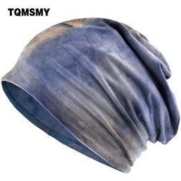 TQMSMY Unisex Spring Summer Printing Women Beanies Hat for Men Thin Baggy Skullies cap Slouchy Collar Scarf Hip Hop Hats TMC98 Y201024