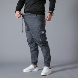 Wear-resistant Multi-pocket Cargo Trousers Plus Size work overalls Jogger Super Loose Men Cotton Casual Pants 201221