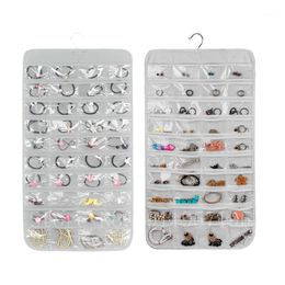 Storage Bags 80 Pockets Necklace Bracelet Earring Jewellery Hanging Accessories Double Sided Display Wardrobe Organiser Transparent Bag