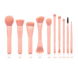 10pcs/set pink Makeup Brushes Tool Set Cosmetic Powder Eye Shadow Foundation Blush Blending Beauty Make Up Brush free shipping