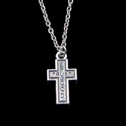 Fashion 24*13mm Cross Trust God Pendant Necklace Link Chain For Female Choker Necklace Creative Jewelry party Gift