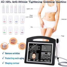 4D Hifu Wrinkle Removal Machine HIFU Face lifting Body Slimming Machine 8 Cartridges For Face And Body Lifting