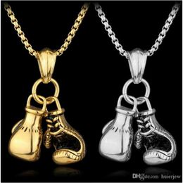 Pretty Jewelry Mini Boxing Glove Energy Sport Flighting Fitness Jewelry Mens Gold Chains for Men Necklaces