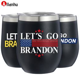 NEW! NEW!!! 12OZ LETS GO BRANDON hot sell Stainless Steel Beer Tumbler Travel Beer Mug Water Bottle Thermos Coffee mugs