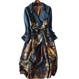 Autumn And Winter Suede Long-sleeved Trench Coat Women Plus Size T200319