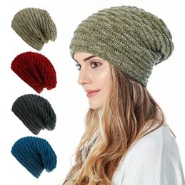 INS knitted hat with plush warm ear cover Hat Wool Baotou cap 8 Colours