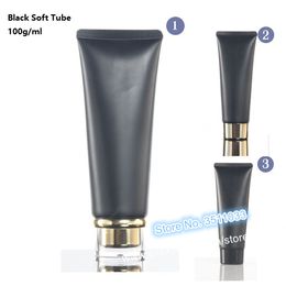 100g Black Empty Cosmetic Soft Tube Plastic Screw Cap Face Cream Refillable Hose Bottle Lotion Package Acrylic Lid