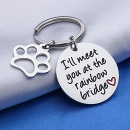 Pet Memorial Pet Loss Sympathy Gifts for Dog Mourning Pendant I ll Meet You at The Rainbow Bridge Remembrance Tags