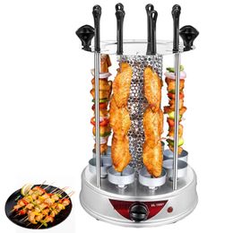 Latest hot saleElectric Grills Automatic Rotating Barbecue Machine Small Kebab Machine Home Interior Smokeless BBQ Temperature Control