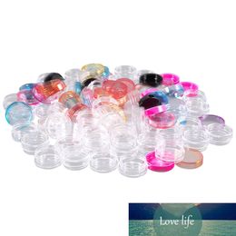 50 Pieces Plastic Pot Jars Empty Cosmetic Container with Lid for Creams Sample Make-up Storage, 5 G, 10 Colours