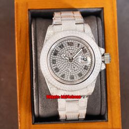 16 Styles Luxury Watches RRF 40mm SUB Iced Out Full Diamond Automatic Mens Watch Pavé Diamonds Dial 904L Steel Bracelet Gents Wristwatches