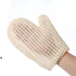 Natural Sisal Bath Spa Shower Scrubber Sponge Fiber Glove Mitt Soften Smooth Renew Skin Anti-aging Eco Friendly New RRA11323