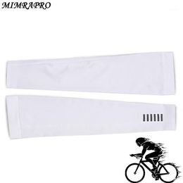 Elbow & Knee Pads MIMRAPRO Arm Warmers White Lycra Breathable UV Protection Cycling Fitness Basketball Pad Sport Outdoor Warmer1