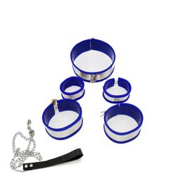 Bondage Collar, Wrist, Ankle, Cuff, Stainless Steel Silicone Rubber To Restrain Slave Shackles A76